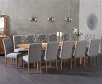 Verona 180cm Solid Oak Extending Dining Table with Claudia Fabric Chairs