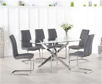 Denver 160cm Glass Dining Table with Tarin Chairs