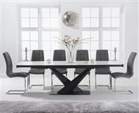 Jacob 180cm White Extending Ceramic Dining Table With 6 White Lorin Chairs