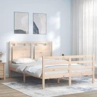 Bed Frame with Headboard 140x200 cm Solid Wood