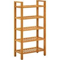Shoe Rack with 5 Shelves 50x27x100 cm Solid Oak Wood
