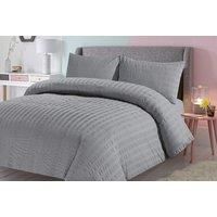 Luxury Seersucker Duvet Cover Set - Soft, Breathable & Machine Washable, Modern Style, Optional Deep Fitted Sheet - 13 Colours, All Sizes