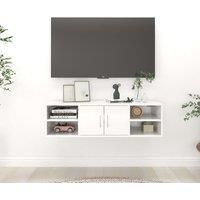 Wall Shelf High Gloss White 102x30x29 cm Engineered Wood