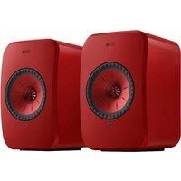 KEF LSX II - Wireless Bookshelf Speakers, Red | Active Speakers | TV | PC | Gaming | HDMI