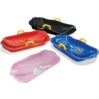 Kids' Winter Toboggan Sledge With Brakes And Rope - Red