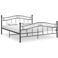 Bed Frame Black Metal 140x200 cm