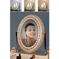 Crystal Round Hollywood Vanity Mirror with LED Lights