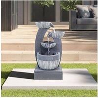 Solar Powered Resin Log Water Fountain