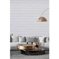 9.5M x 53Cm Sliver Grey Striped Wallpaper Roll