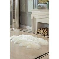 180Cm*110Cm Ullin Handmade Shag Cowhide White Rug