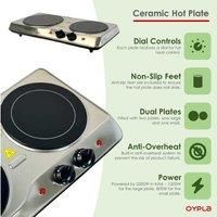 NEW! 2000W Ceramic Portable Infrared Electric Double Hot Plate Hob