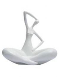 NENBOLEC Sculpture Arts Lady Figurine Yoga Decor Woman White 26cm
