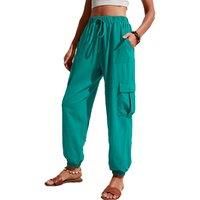 Women'S Drawstring Pants With Pockets - 4 Sizes & 4 Colours - Black