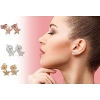 Set Of 3 Little Star Earrings - Silver