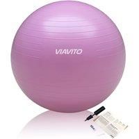 VIAVITO 200kg Anti-Burst Gym Swiss Ball with Pump - Pink - 55cm