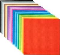 Premium Colored Stackable Base Plates - 24 Pack 10" x 10" Baseplate Bundle - Compatible with All Major Brands