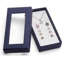 7Pc Pendant Necklaces And Earrings Set - Silver