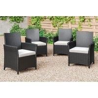 Set Of 4 Or 8 Rattan Garden Chairs - Grey Or Black!