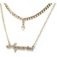 Layered Gold-Tone Star Sign Pendant Necklace - Silver