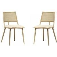 Set Of 2 Rattan Dining Chairs In Oak Or Black!