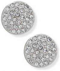 DKNY Womens Pave Stud Earrings in Silver with Crystal Stones, 60495796