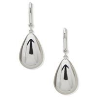 DKNY Silver Tone Puffy Teardrop Earrings