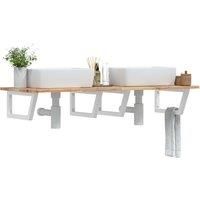 Basin Shelf Wall Mounted Steel and Solid Wood Acacia