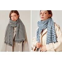 Faux Cashmere Dogtooth Scarf - 7 Colours! - Pink