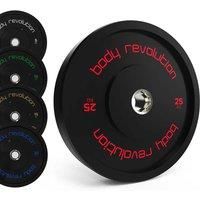 Body Revolution Olympic Bumper Plates Black 20 Kg Pair, Black