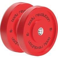 Body Revolution Pair of Olympic Colour Bumper Weight Plates Home Gym Training