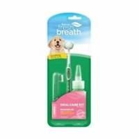 TropiClean Fresh Breath Puppy Teeth Cleaning Oral Care Kit - Breath Freshener Dental Care - Complete Dog Toothbrush Kit for Puppies - Helps Remove Plaque & Tartar, For Puppies, 59ml (Packing May Vary)