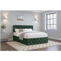 Comfi Beds Plush Divan Bed & Mattress, 26" Chesterfield HB FB & 2 Drawers in Emerald | Size: Super King