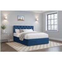 Comfi Beds Plush Divan Bed with Mattress, 26" Chesterfield HB, 2 Drawers in Navy | Size: Super King