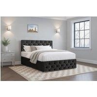 Comfi Beds Plush Divan Bed & Mattress, 26" Chesterfield HB & FB, 2 Drawers in Black | Size: Super King