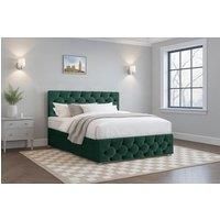 Comfi Beds Plush Divan Bed & Mattress, 26" Chesterfield HB & FB, 2 Drawers in Emerald | Size: Super King