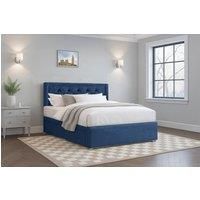 Nexus Mattresses Ltd Plush Divan Bed with Mattress, 26" Chesterfield HB, 2 Drawers in Blue | Size: Super King