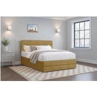 Nexus Mattresses Ltd Plush Divan Bed with Mattress, Lined Headboard & 2 Storage Drawers in Mustard | Size: Super King