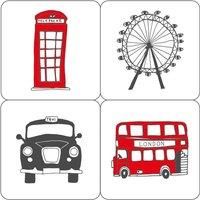 Set of 4 London Skyline Coaster 10cm