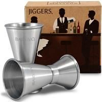 Double Jigger Set by Barvivo. Measure Liquor with Confidence Like a Professional Bartender. an Essential Part of Your Home Bar Kit, Made of Real Stainless Steel with Brushed Finish, Holds 15/30ml