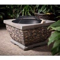 Premium Wood Burning Stone Fire Pit and Patio Heater