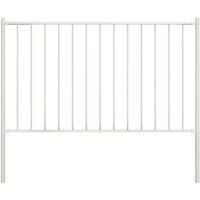 Fence Panel with Posts Powder-coated Steel 1.7x1.25 m White