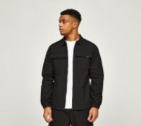 Closure London Woven Ripstop Cargo Overshirt - Black - Size S
