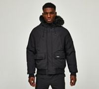Closure London Faux Fur Hooded Jacket - Black - Size XS