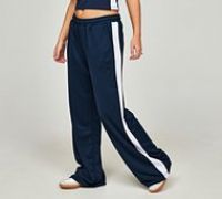 Ds Vu Womens Embossed Panel Poly Pant - Blue - Size M