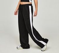 Ds Vu Womens Embossed Panel Poly Pant - Black - Size XS