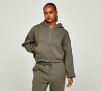 Ds Vu Womens Applique Full Zip Hoodie - Green - Size XXS