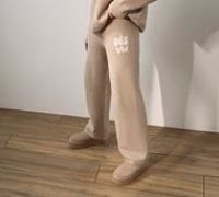 Ds Vu Womens Bubble Knit Wide Pant - Beige - Size XXS