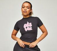 Ds Vu Womens Large Bubble Baby T-Shirt - Grey - Size XXS