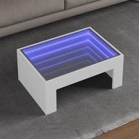 Coffee Table with Infinity LED White 70x50x30 cm