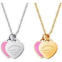 Valentine'S Double Heart Pendant - 2 Designs! - Silver